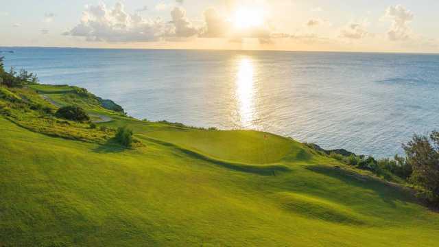 Sunset view of the 10th hole at Five Forts Golf Club.