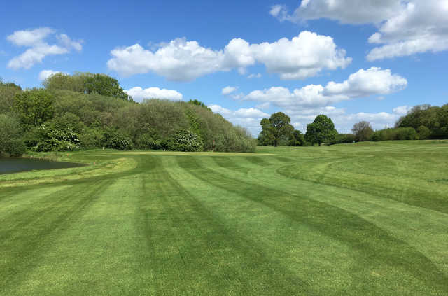 A spring day view of a hole at Owston Hall Golf Resort.