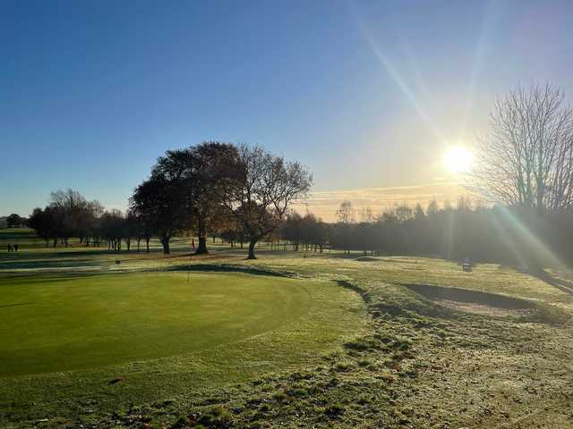 A sunny day view of a hole at Stone Golf Club.