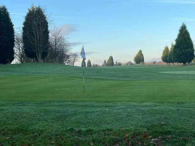 A morning day view of a green at Ryton Golf Club.