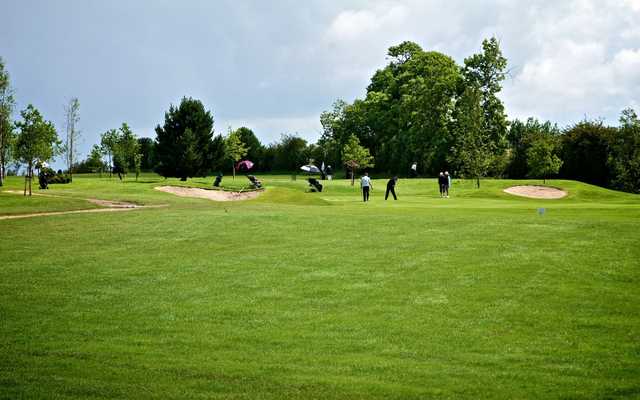 A view of green #7 at Wike Ridge Course from Leeds Golf Centre.