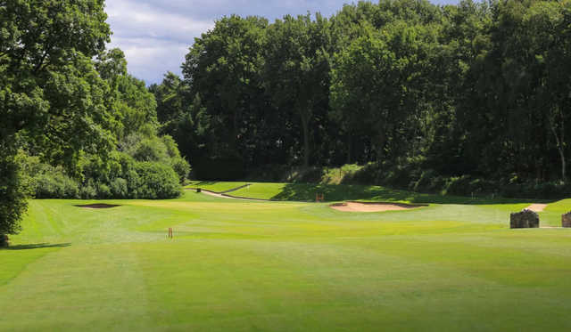A view of the 1st green at Scarcroft Golf Club.