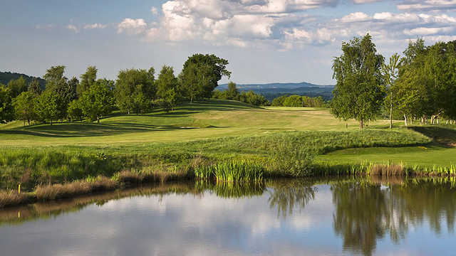 A view over the water from Wharton Park Golf Club.