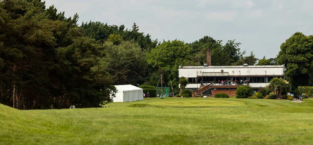 A view of a green and the clubhouse at Lurgan Golf Club.