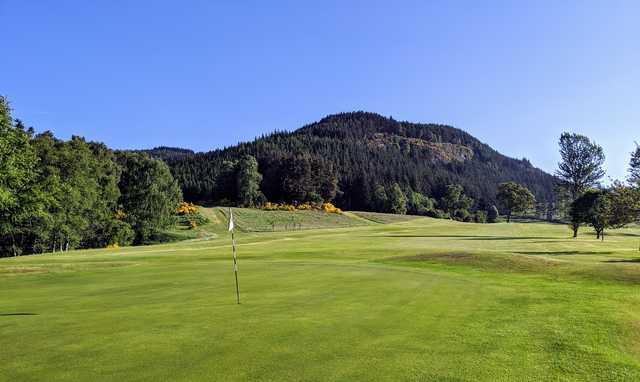 Looking back from a green at Pitlochry Golf Club.