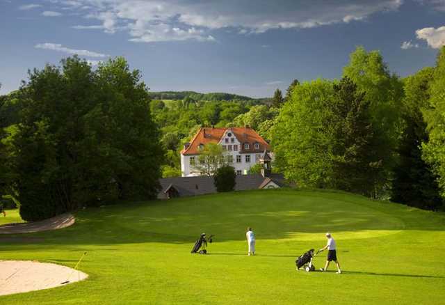A view of the clubhouse at Schloss Georghausen Golf Club