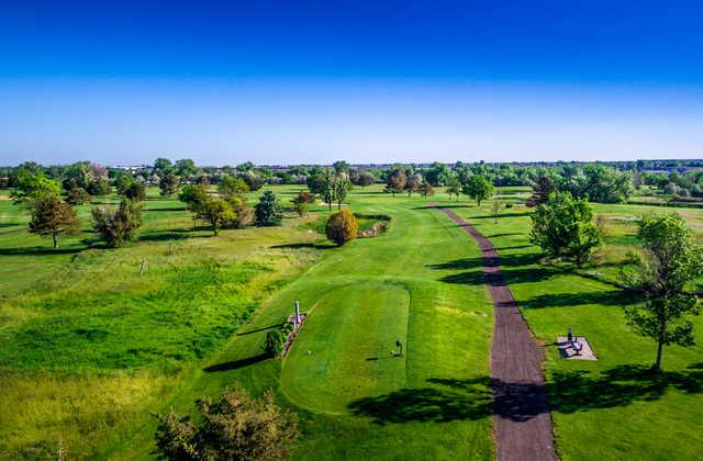 Aerial view from the 14th tee at Springhill Golf Course.