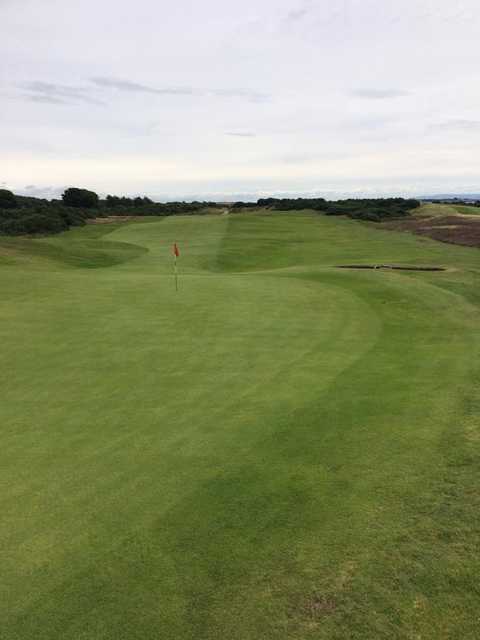 Looking back from the 11th green at Powfoot Golf Club.