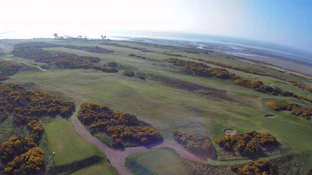 Aerial view from Powfoot Golf Club.