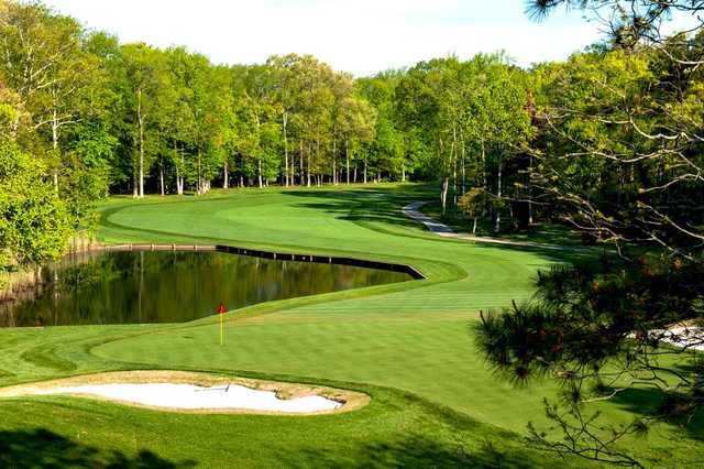 Looking back from a green at Ocean Pines Golf Club.