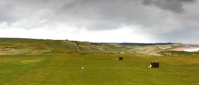 A view of a tee at Peterhead Golf Club.