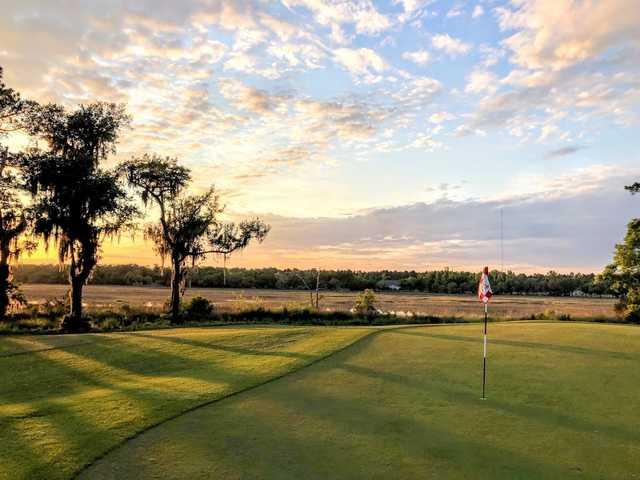 View from a green at Sapelo Hammock Golf Club.