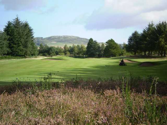 A view of a well protected green at Forfar Golf Club.