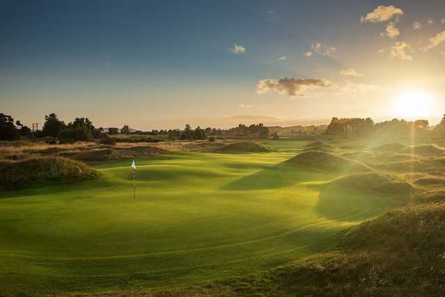 A sunny day view of a hole at Panmure Golf Club.