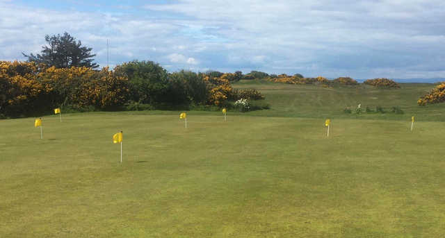 A view of the practice putting green at Portpatrick Dunskey Golf Club.
