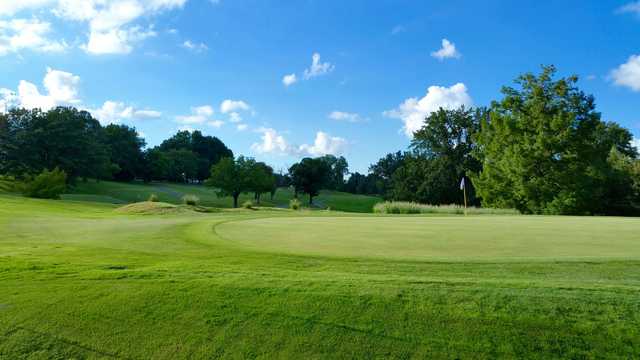 View of the 17th green at Florissant Golf Club.