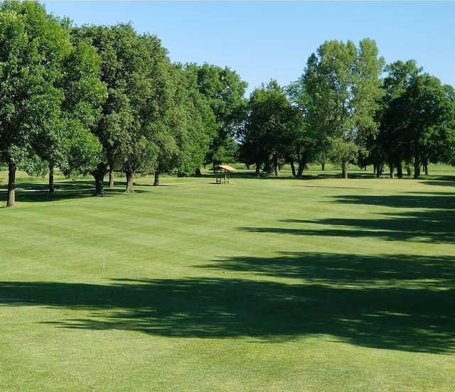 View of a fairway and green at Lakeside National Golf Club.