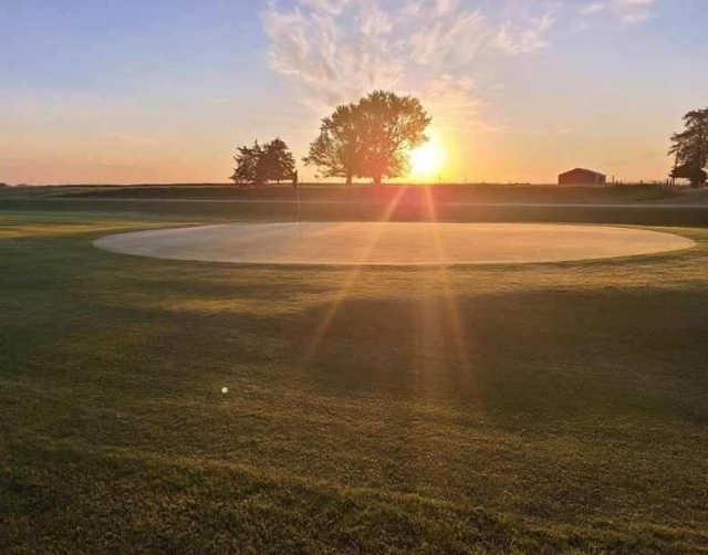 Sunset view of a green at Lakeside National Golf Club.