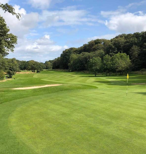 Looking back from a green at Elderslie Golf Club.