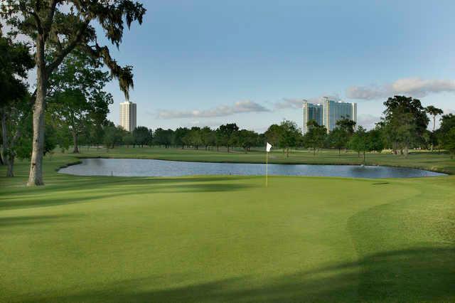 View from a green at Hermann Park Golf Course.