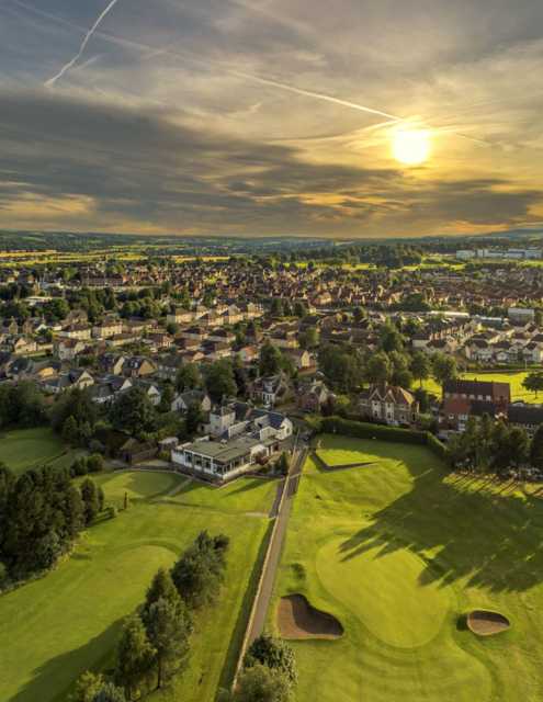 Aerial view from Falkirk Tryst Golf Club.