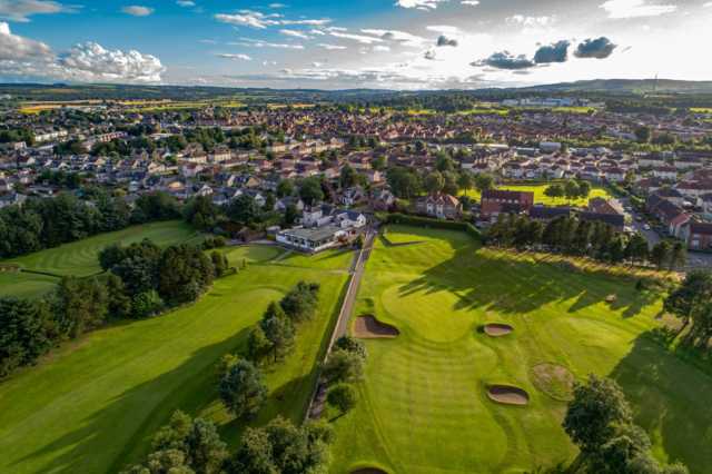 Aerial view from Falkirk Tryst Golf Club.