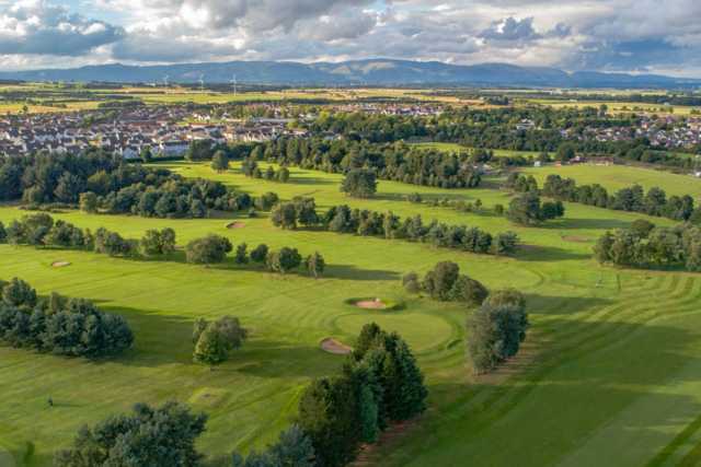 Aerial view from Falkirk Tryst Golf Club.