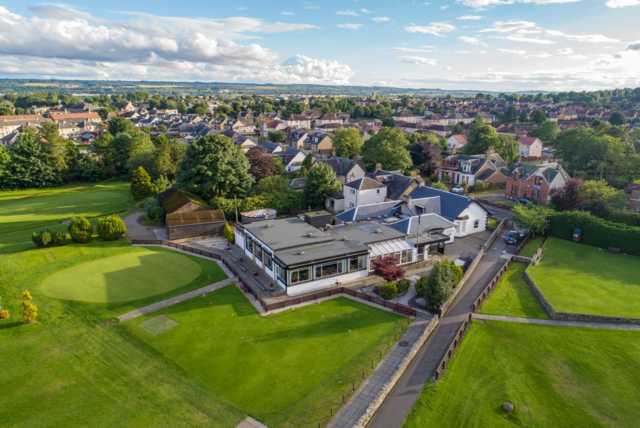 Aerial view from Falkirk Tryst Golf Club.