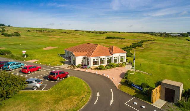 A view of the clubhouse at Kinghorn Golf Club.