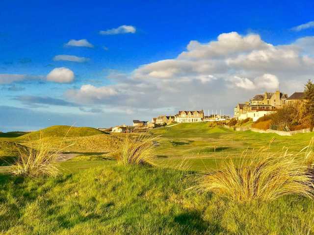 A sunny day view from Moray Golf Club.