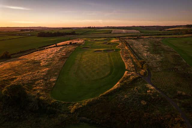 Aerial view of the 14th green from Rowallan Castle Golf Club.