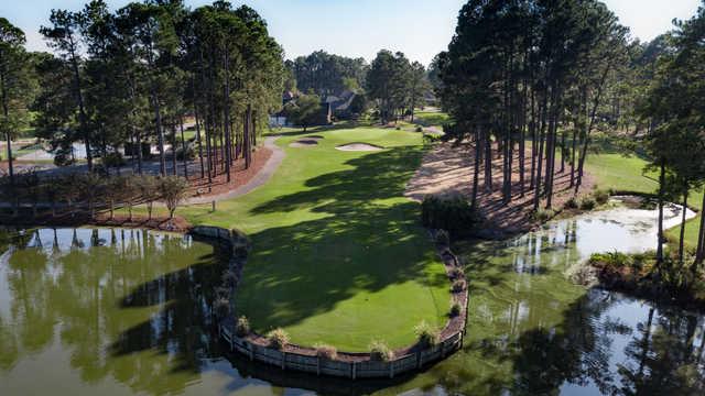 View of the 17th tee box and green from the South Creek Course at Myrtle Beach National Golf Club.