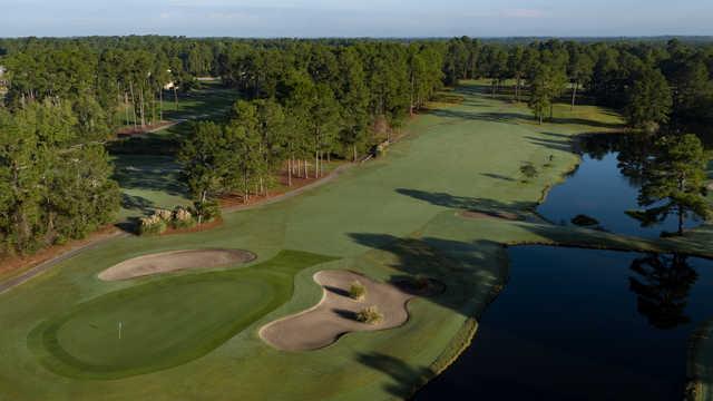 Aerial view of the 15th green from West Course at Myrtle Beach National Golf Club.