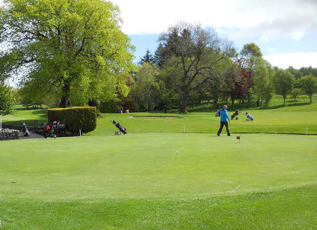 A view of the practice area at Cochrane Castle Golf Club.