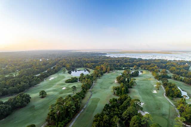 Aerial view from The Amelia River Club.