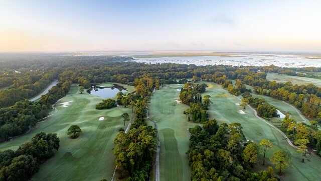 Aerial view from The Amelia River Club.