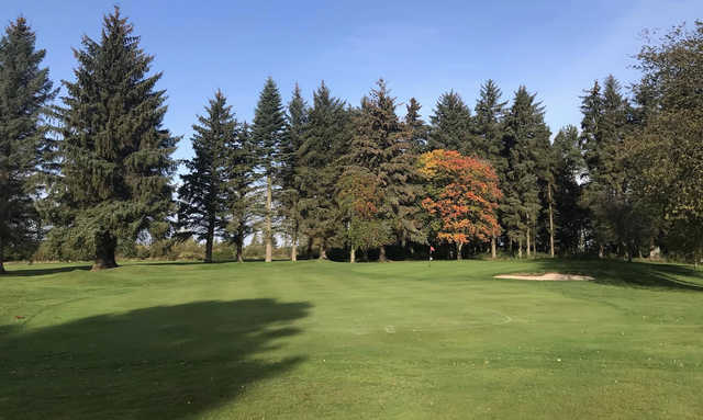 An early fall day view of a hole at Hamilton Golf Club.
