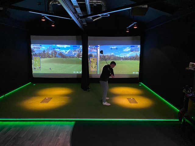 View of the golf simulator at Marton Meadows Golf Course.