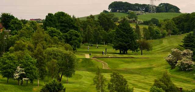 A view of a tee at Clydebank and District Golf Club.