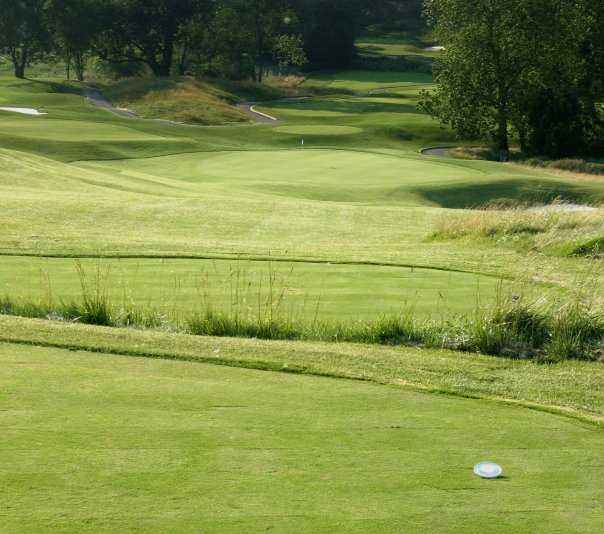 A view from the highest point on the golf course down to the 12th green at Maryland National Golf Club