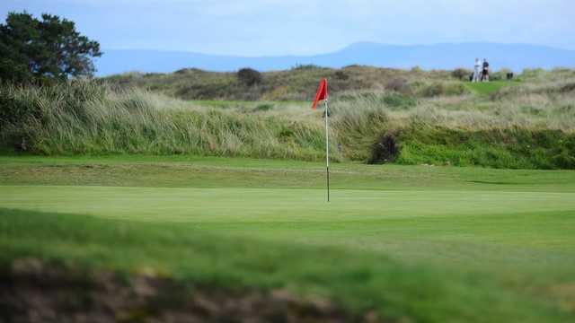 A view of a hole at Pwllheli Golf Club.