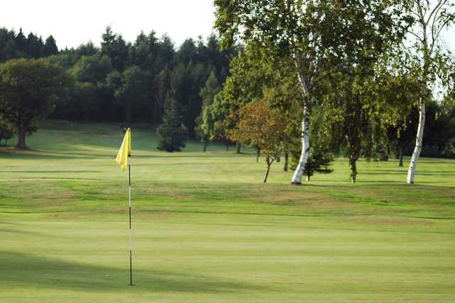 A view of a hole at Builth Wells Golf Club.