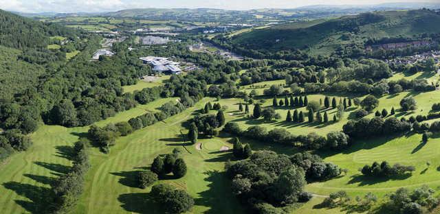 Aerial view from Llantrisant and Pontyclun Golf Club.