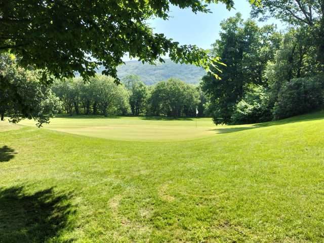 A sunny day view of a hole at Mond Valley Golf Club.