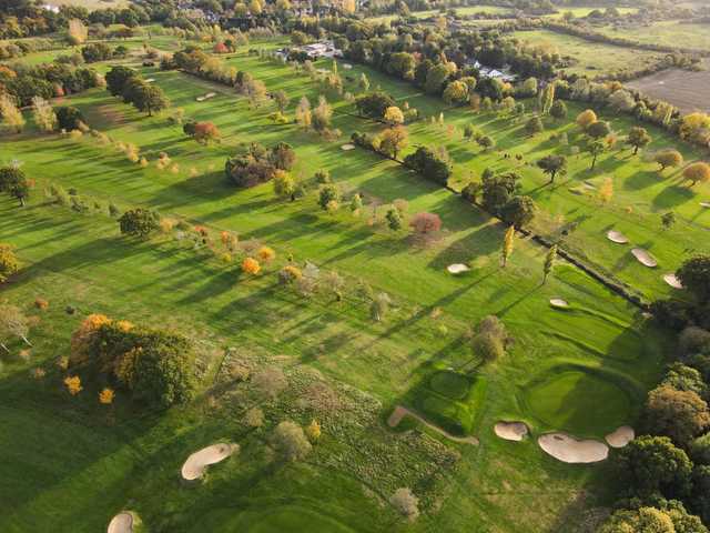 Aerial view from Grims Dyke Golf Club.