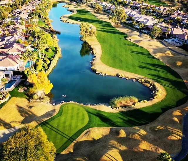 Aerial view of the 11th hole from Gary Player Course at Mission Hills.