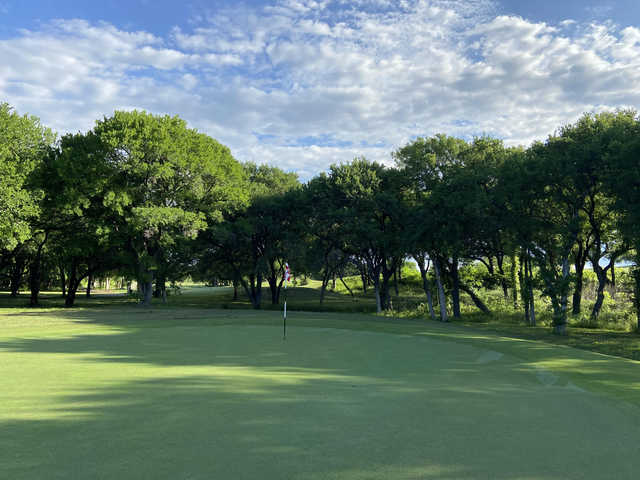 View from a green at The Golf Club at Champions Circle.