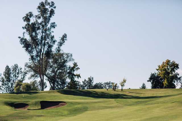 View of a green and bunker at Ojai Valley Inn.