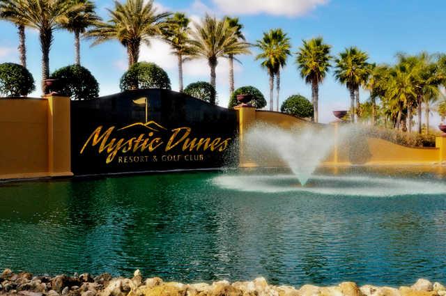 View from the entrance at Mystic Dunes Golf Club.