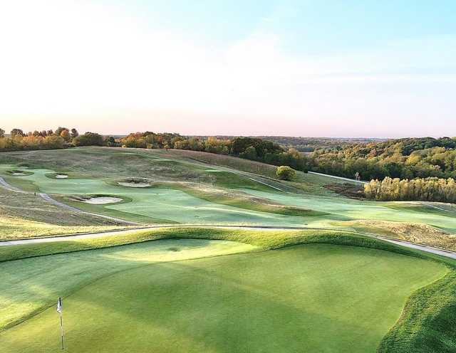 Looking back from a green at Fyre Lake Golf Club.